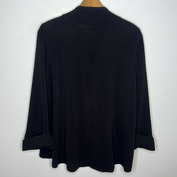 IC by Connie K Black Kimono Style Floral Brocade Button Art to Wear Japanese - Picture 7 of 11